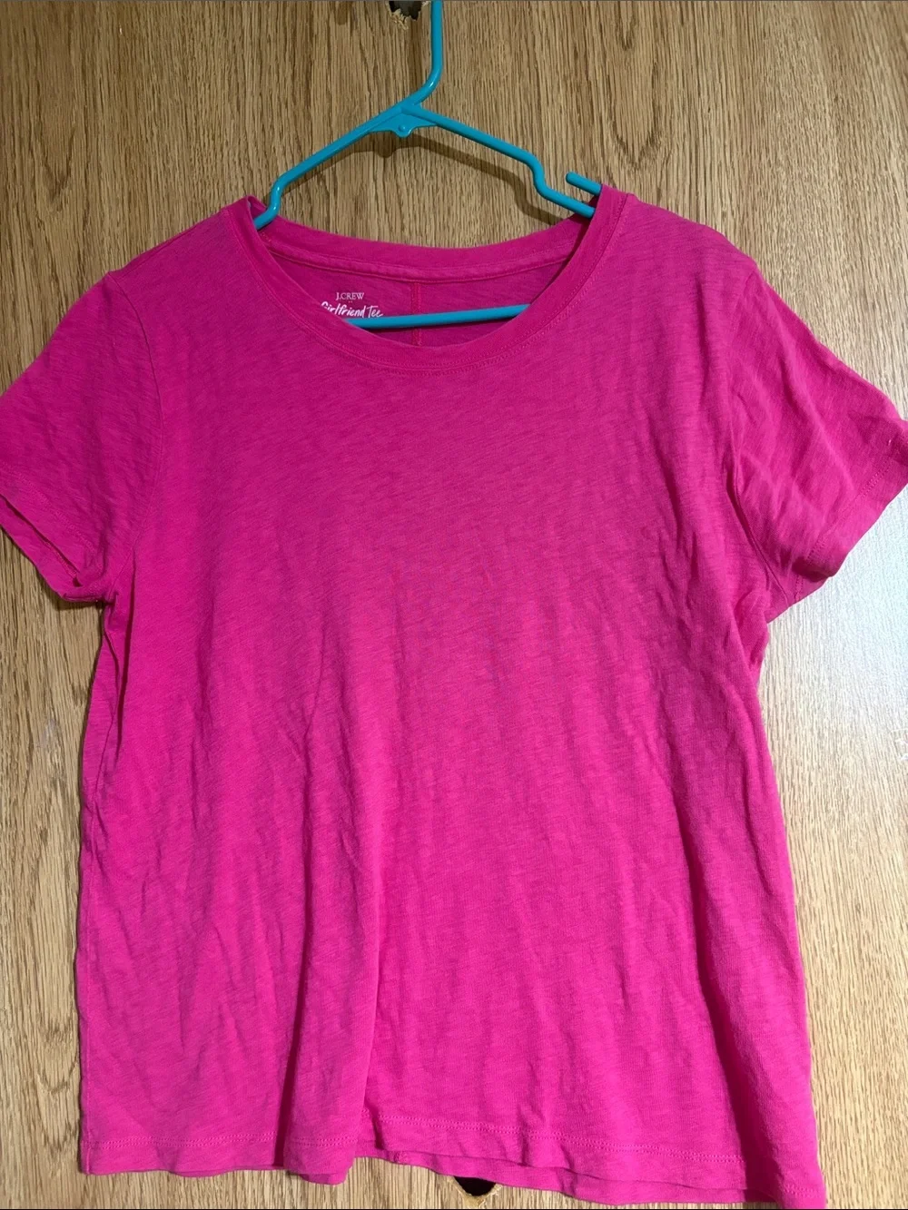 J. Crew Hot Pink Girlfriend Tee